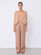 Paula Pantalone in Moka Linen