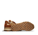 Sneaker cuoio oro in camoscio e nylon con suola light