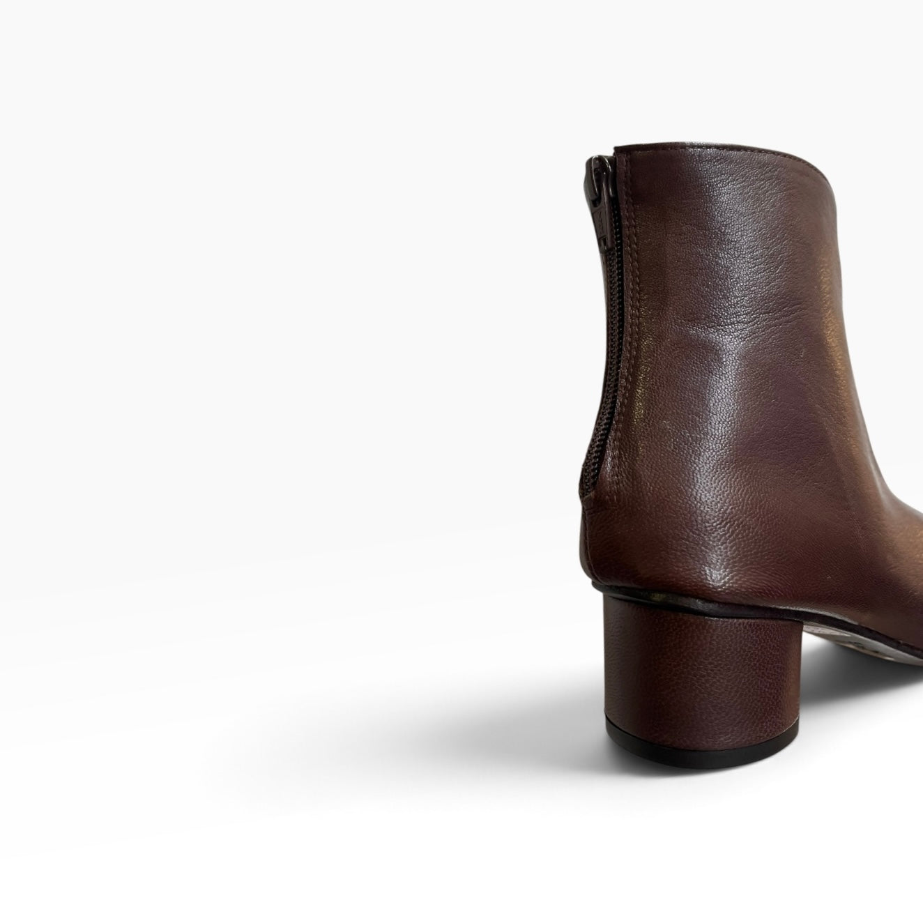 Espresso brown soft glove leather ankle boot
