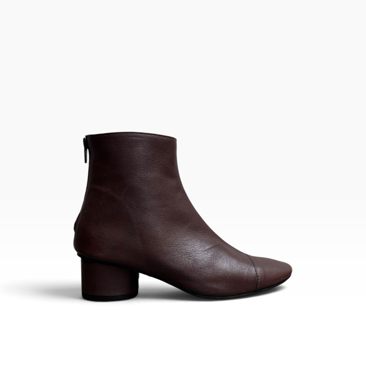 Espresso brown soft glove leather ankle boot