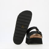 Sandalo platform in glitter nero