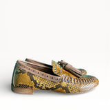 Mocassino indianino in morbida pelle snake print