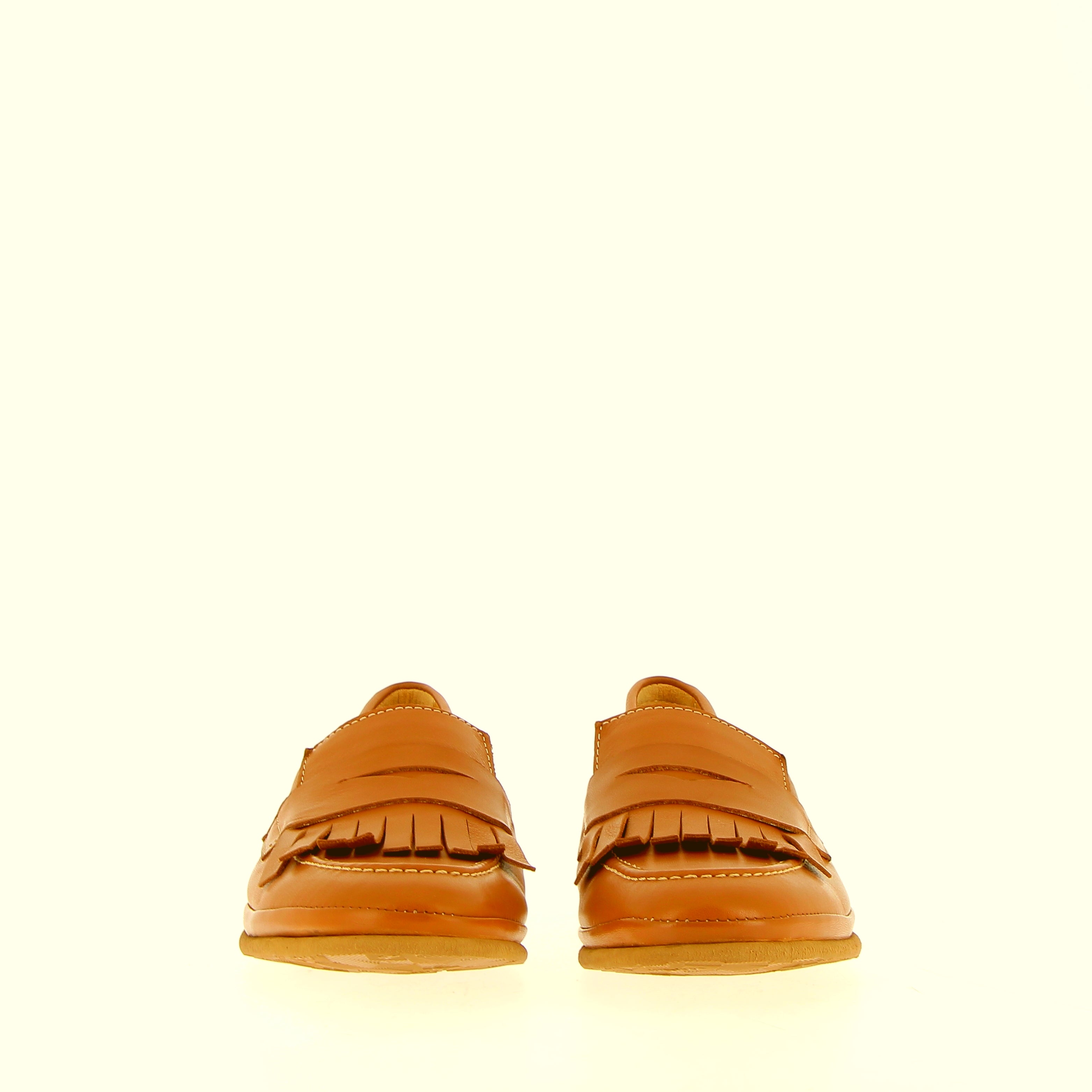 Leather college moccasin with fringe