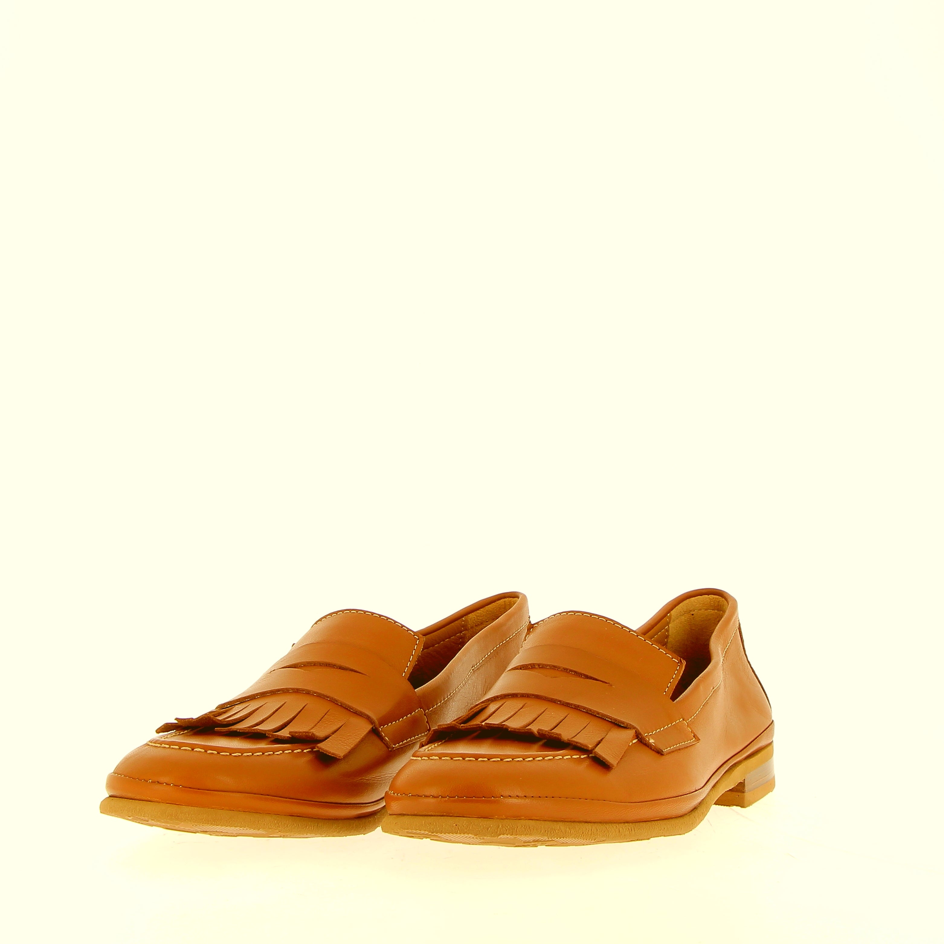 Leather college moccasin with fringe
