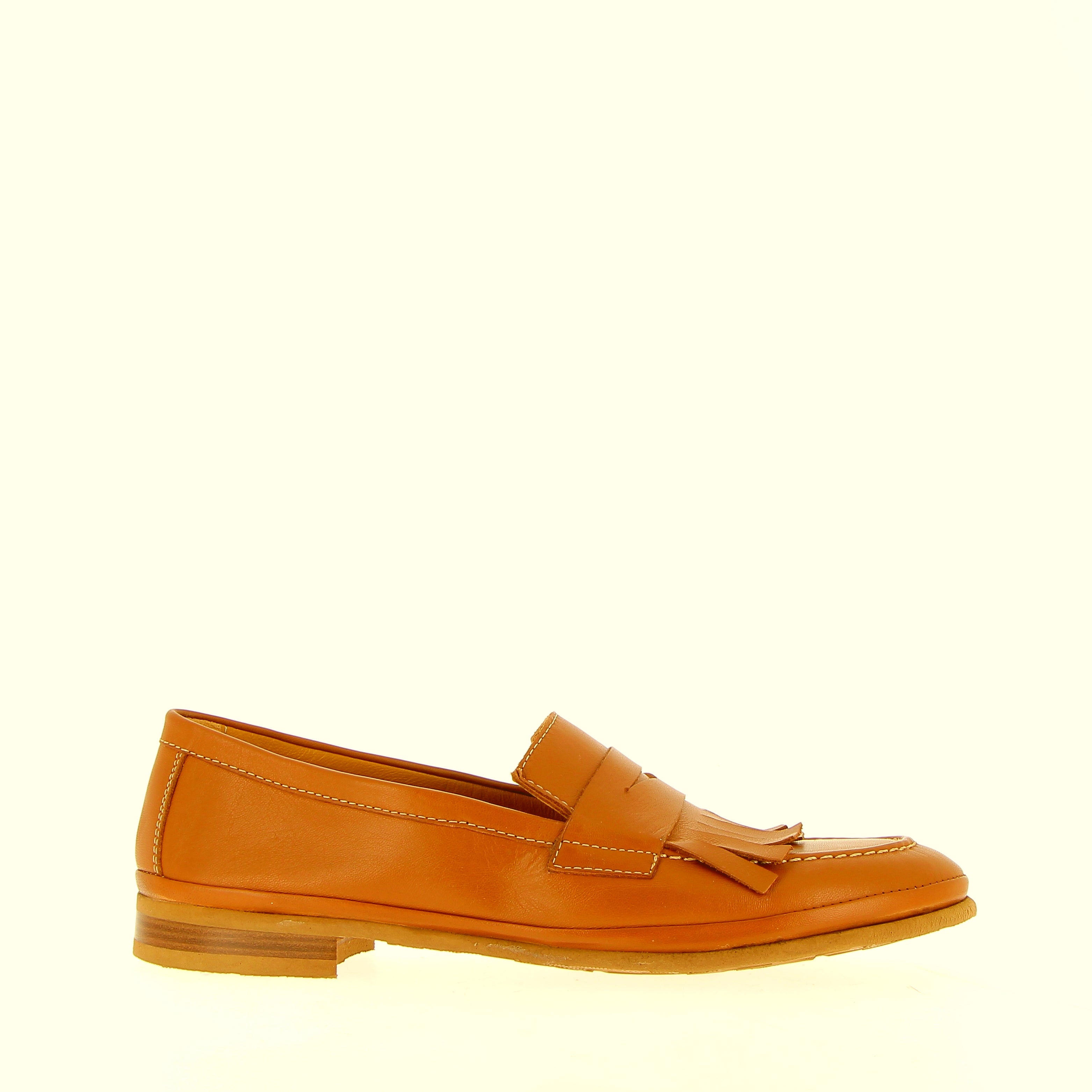 Leather college moccasin with fringe