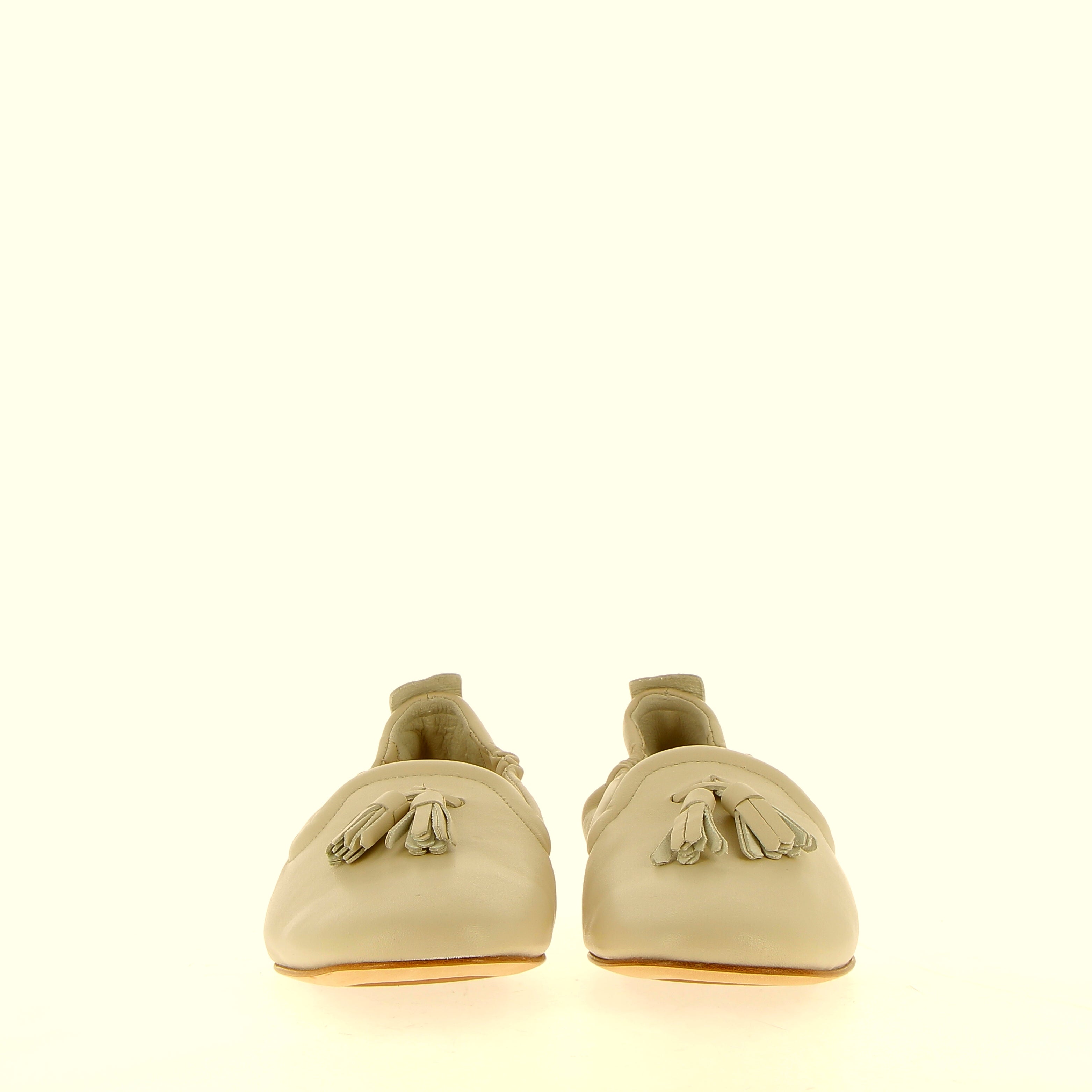 Mocassino morbido in nappa bianco latte