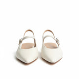 Slingback nappa latte a punta