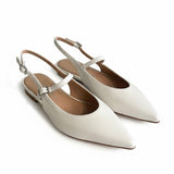 Slingback nappa latte a punta