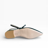 Slingback nappa blu navy a punta