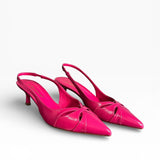 Slingback in pelle lucida fuxia