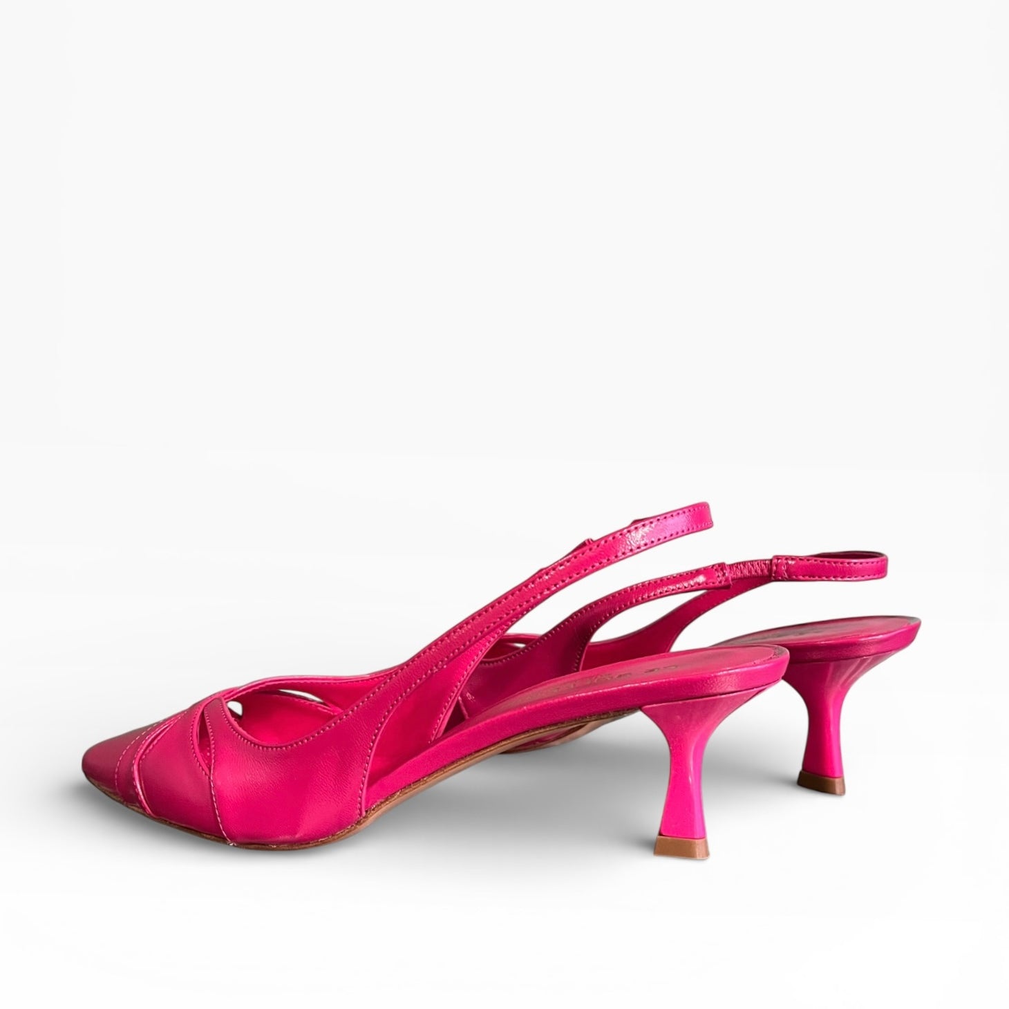 Slingback in pelle lucida fuxia