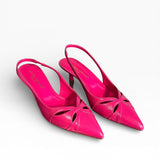 Slingback in pelle lucida fuxia