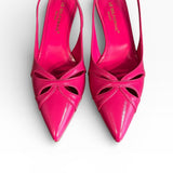 Slingback in pelle lucida fuxia