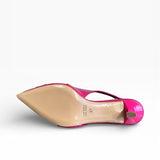 Slingback in pelle lucida fuxia