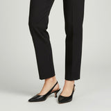 Slingback nappa nera a punta tacco 55