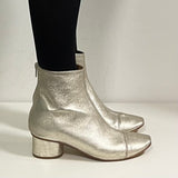 Supersoft ankle boot in silver laminated vintage effect