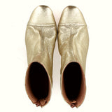 Supersoft ankle boot in silver laminated vintage effect