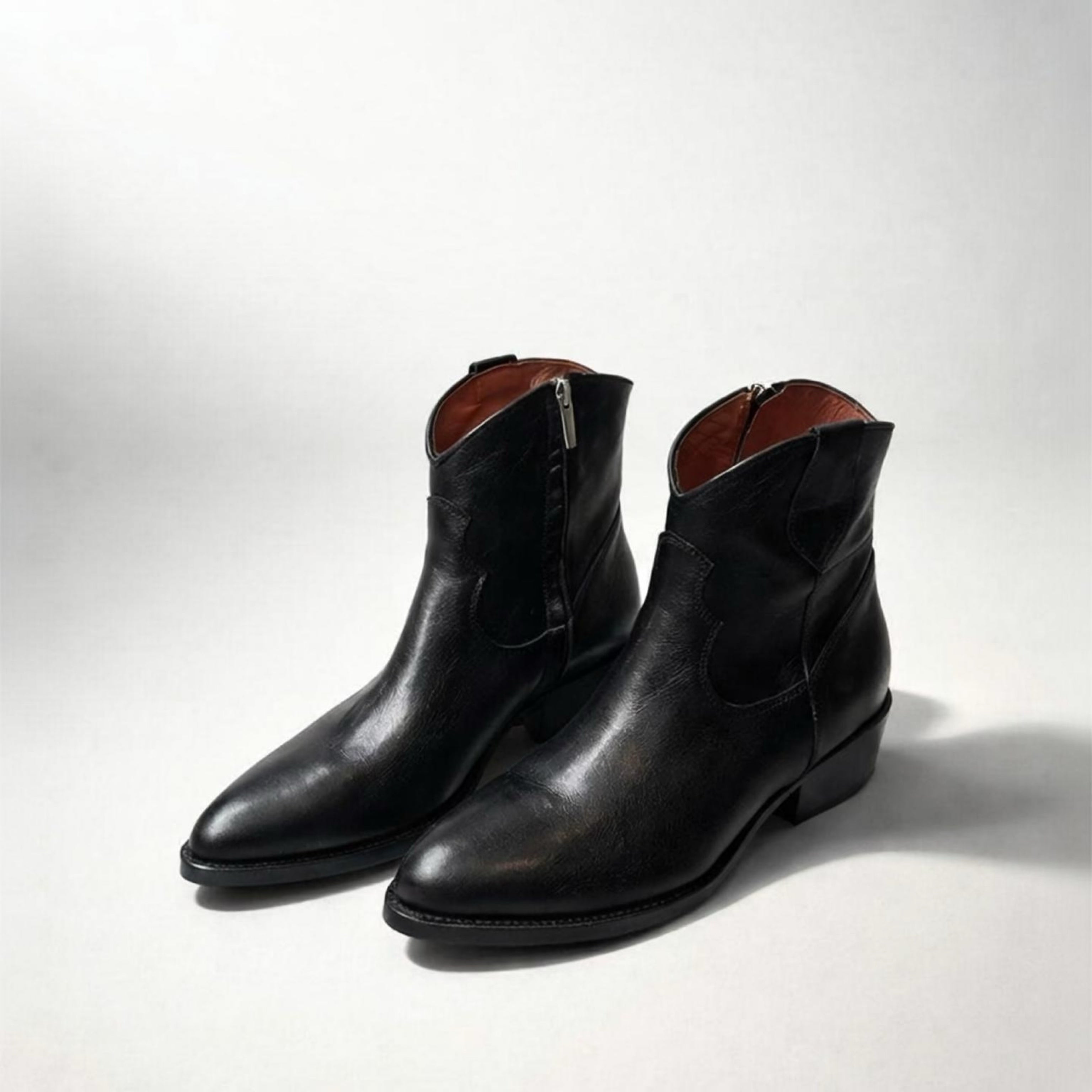 Texano in pelle nera