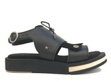 Lorena sporty black sandal with high sole