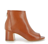 Open toe leather ankle boot