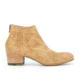 Round toe light suede ankle boot