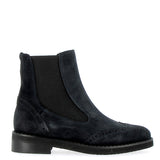 Double elastic boot in blue suede