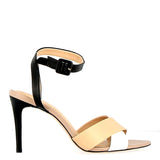 Sandal Black beige white high heel