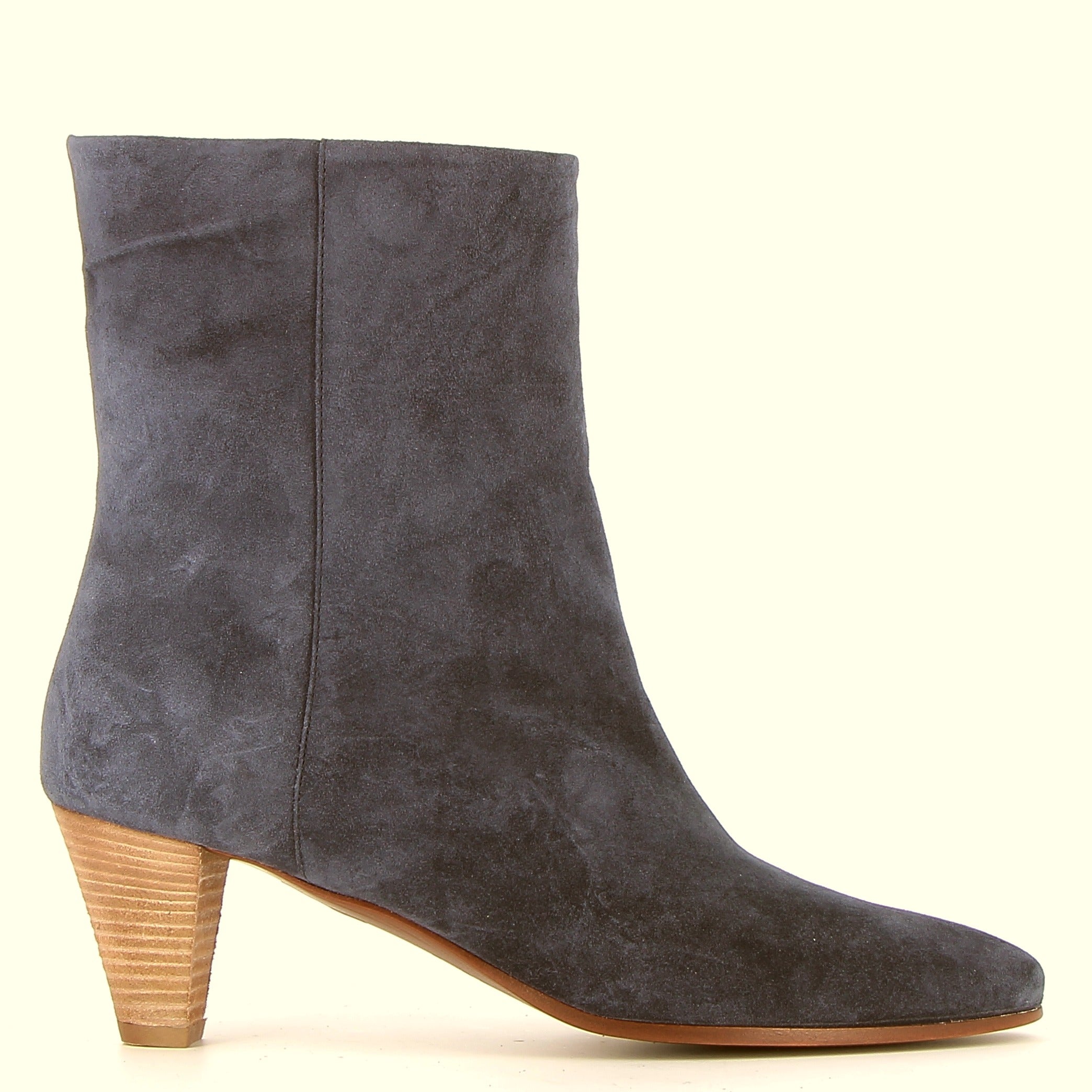 Cobalt blue suede ankle boot