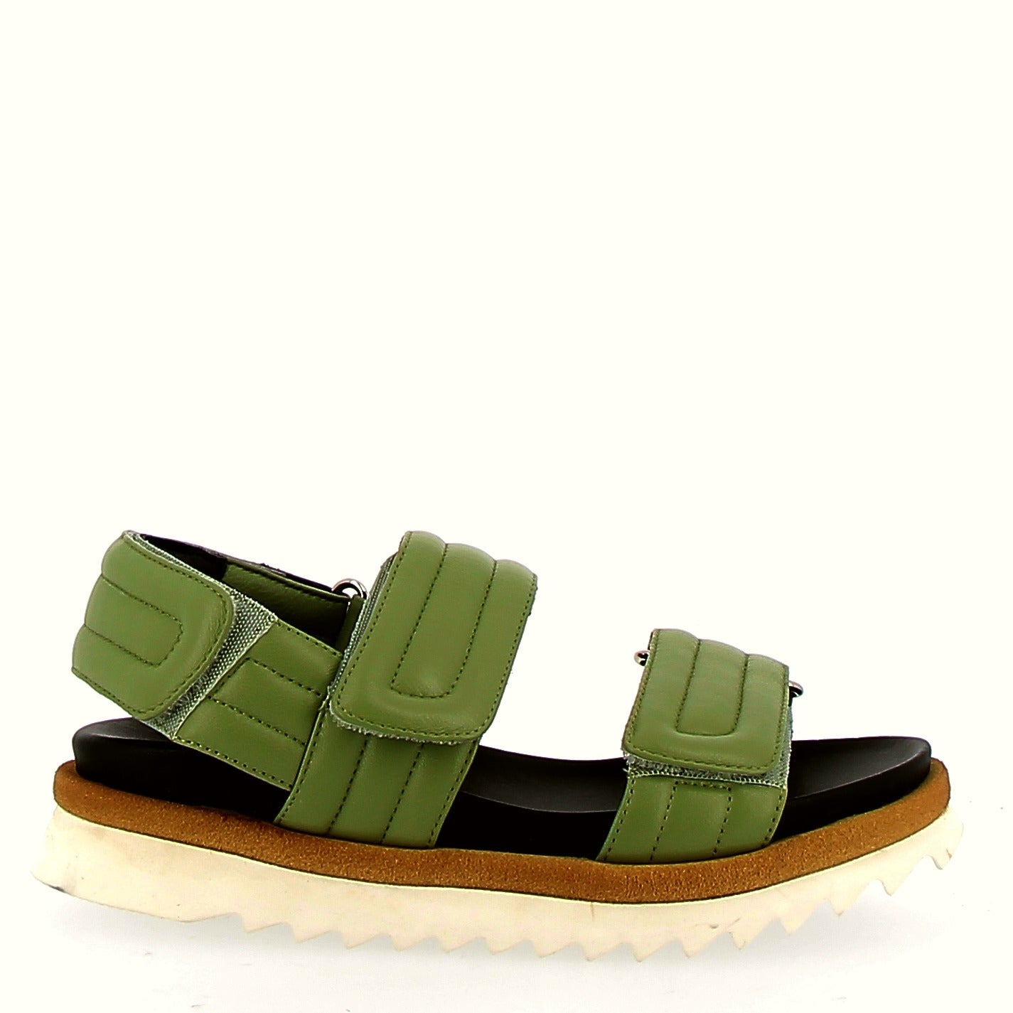 Olive green sandal with strap and fussbett insole