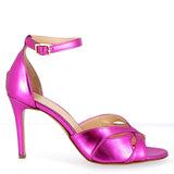 Fuchsia high heel sandal with strap