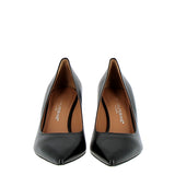 Medium heel decollete in black nappa leather