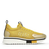 Gold sneaker in stretch cotton and flex sole