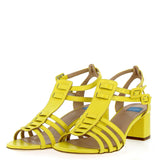 Giulia Yellow nappa gladiator sandal