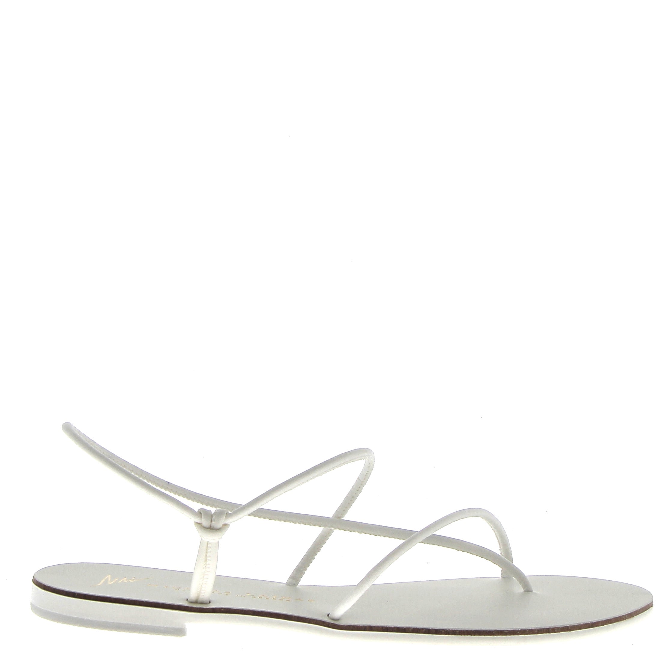 flat white sandal with leather laces